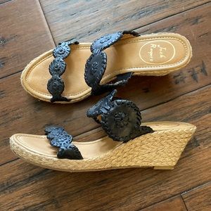 Jack Rogers Black Wedge slides size 7.5